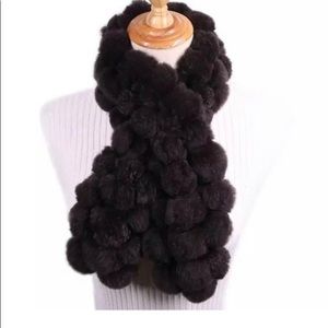 Winter Genuine Rabbit Fur Scarf Short/